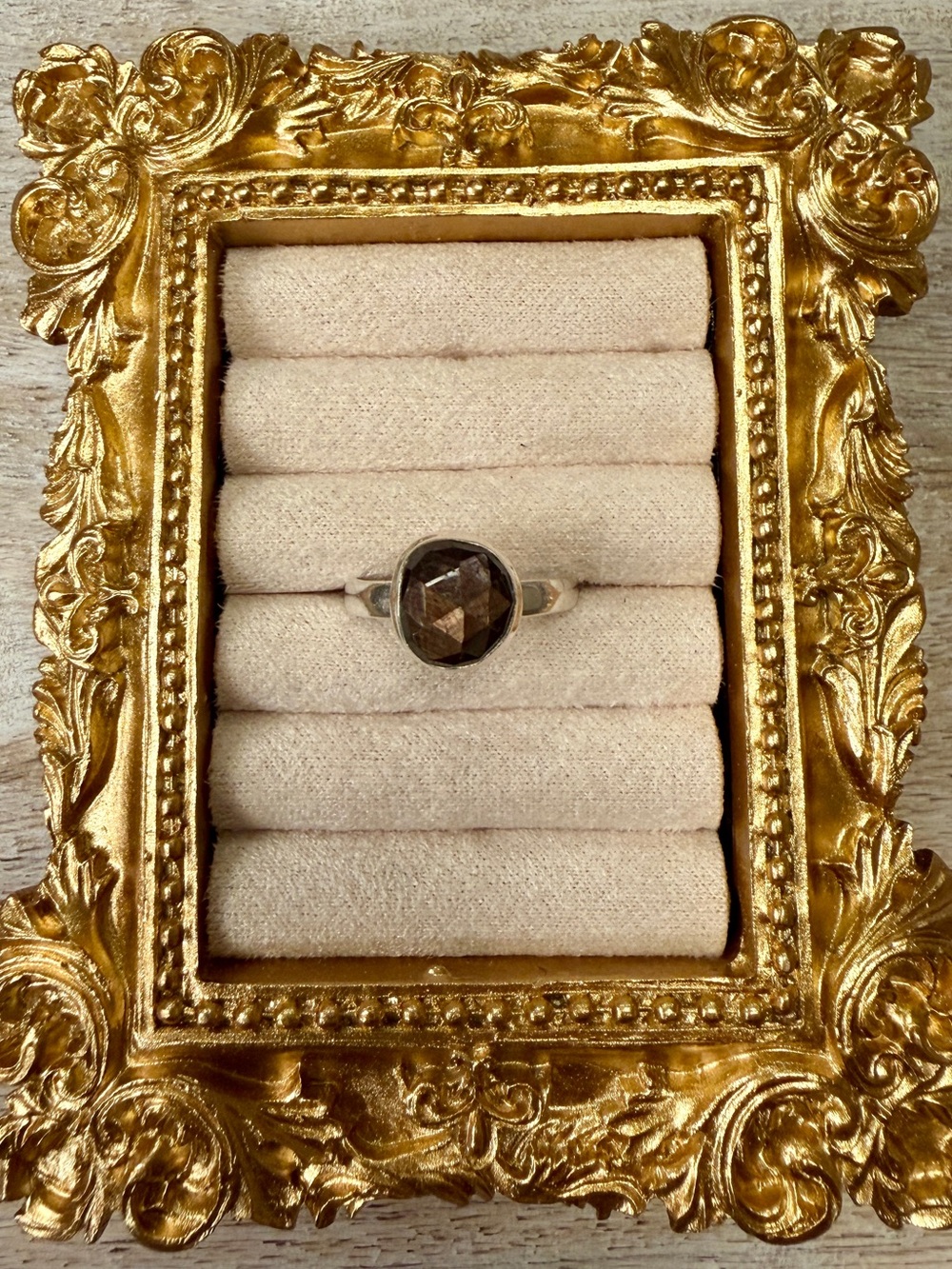 Zawadi Brown Sapphire Faceted Ring, 925 Sterling Silver - Size 7
